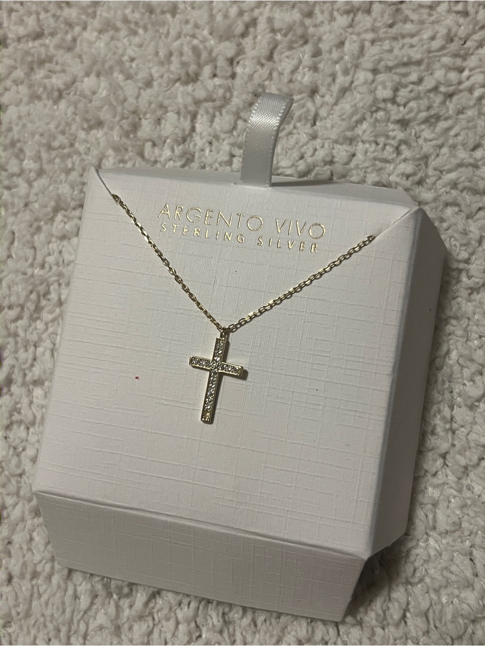 Argento Vivo sterling silver cross necklace